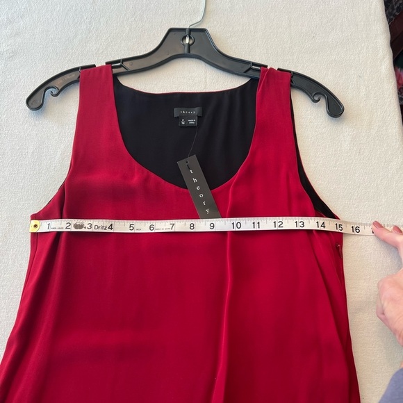 THEORY Women's Red & Black Sleeveless Flowy Thora Blouse Size P NEW - Picture 5 of 7